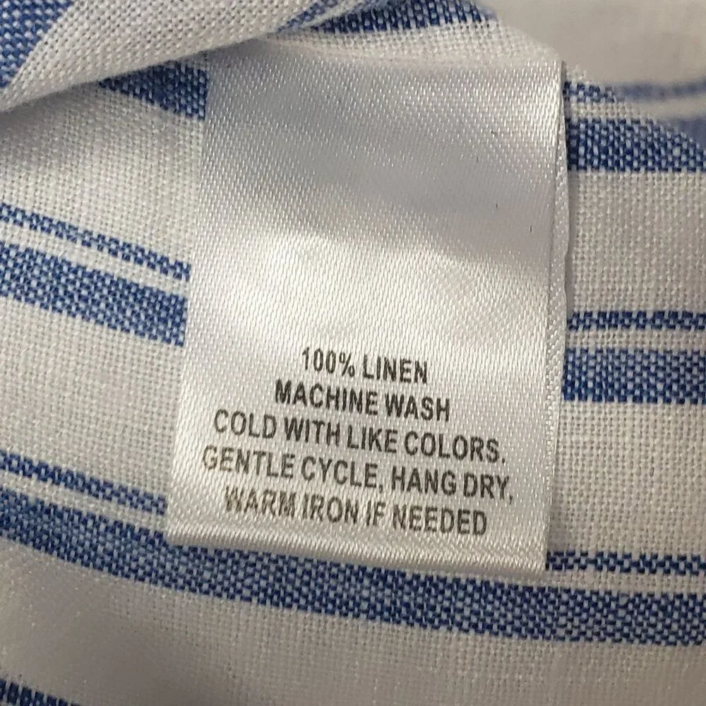 Untuckit Women Button-Up Linen Shirt Wehlen Blue White Stripe NWT/NWOT Pick Size - Picture 5 of 12